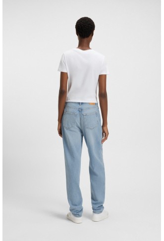 Relaxed-fit jeans in blue marble-effect denim