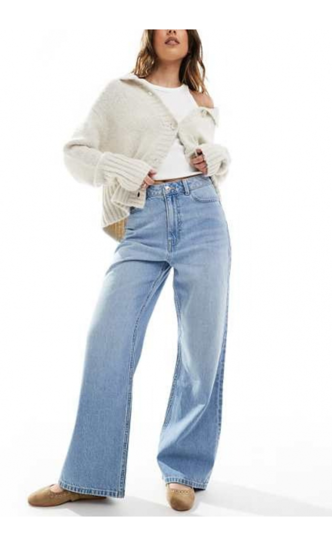 New Look Adalae wide leg jean in blue