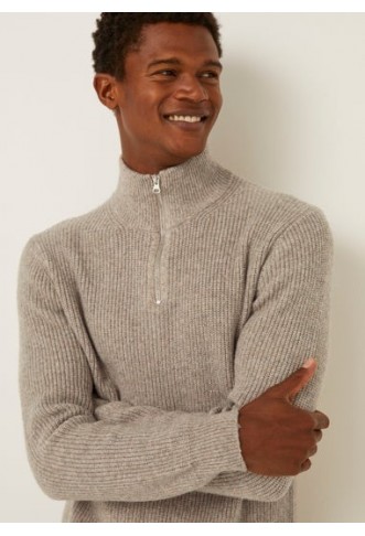 New Look ZIP NECK - Jumper - cream