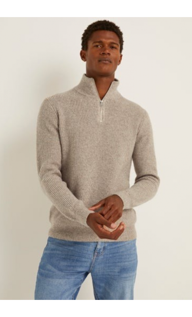New Look ZIP NECK - Jumper - cream