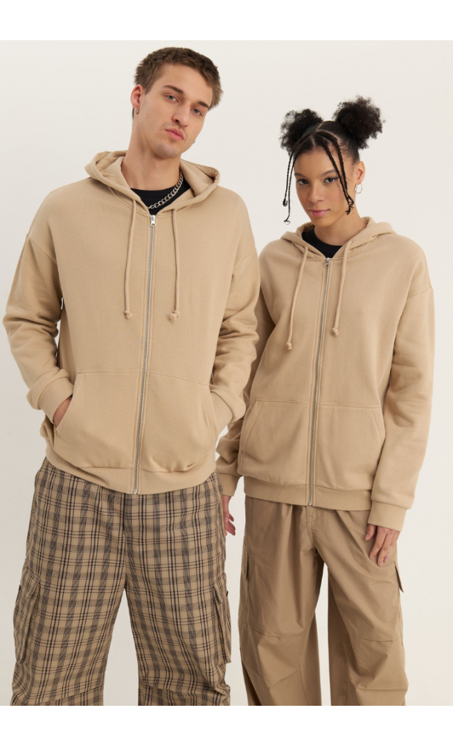 YOURTURN UNISEX - Zip-up sweatshirt - tan