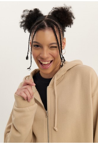 YOURTURN UNISEX - Zip-up sweatshirt - tan