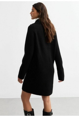 New Look HALF ZIP MINI - Jumper dress - black