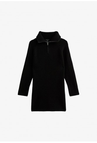 New Look HALF ZIP MINI - Jumper dress - black