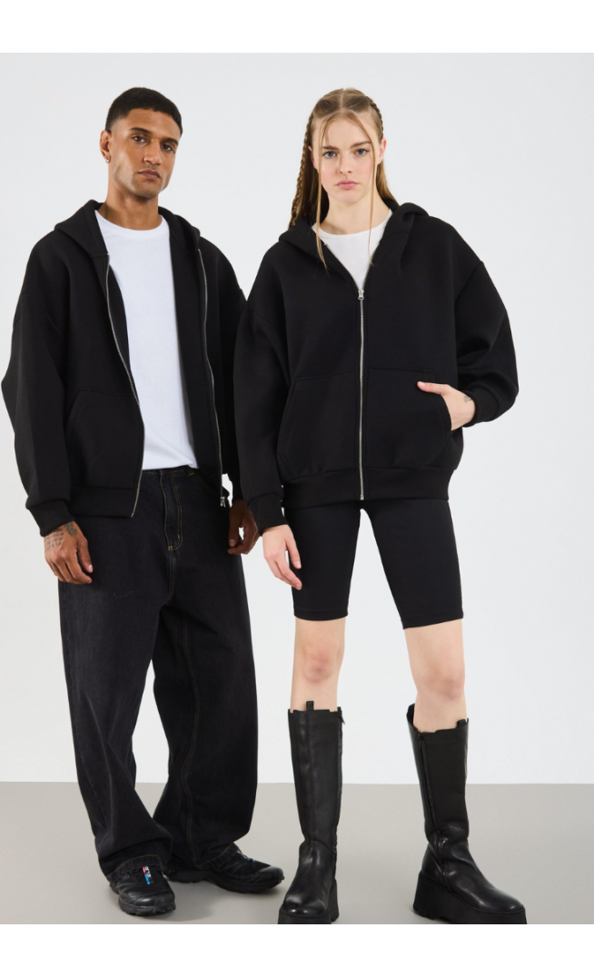 YOURTURN  - Zip-up unisex sweatshirt - black