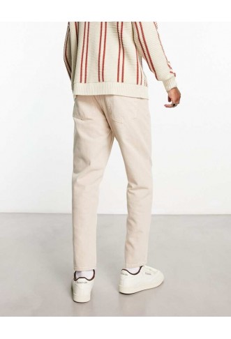 Bershka straight vintage jeans in beige