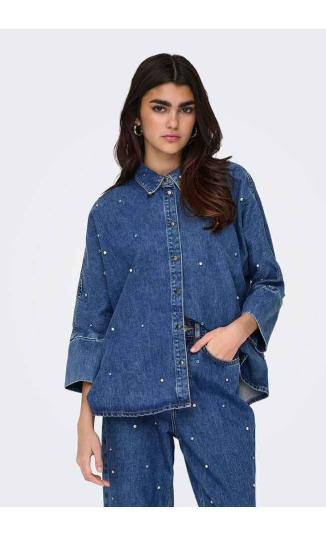 ONLGRACE L/S Rhinestone Denim Shirt