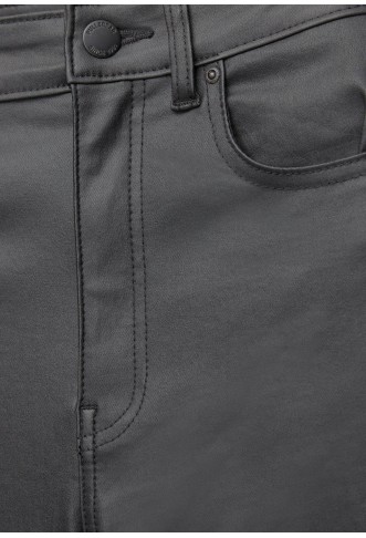 PULL&BEAR Leather trousers - black