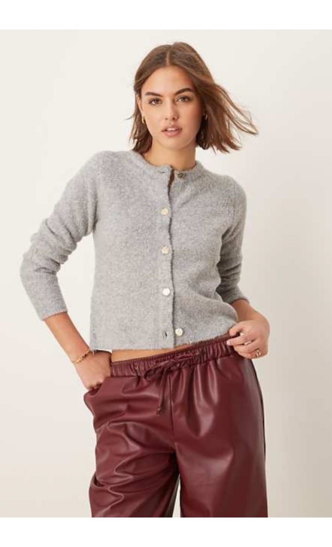 New Look button down cardigan in grey