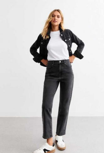 Washed Black  Straight Leg...