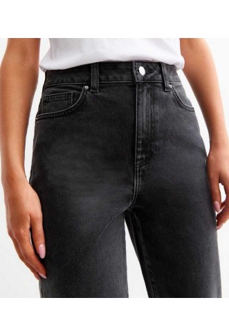Washed Black  Straight Leg Jeans
