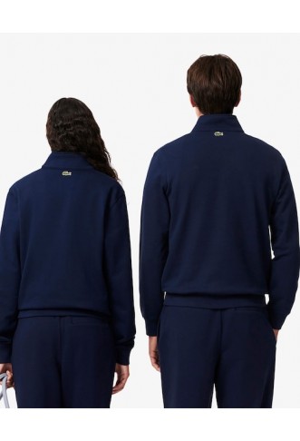 High Neck Zip-Up Print Sweatshirt