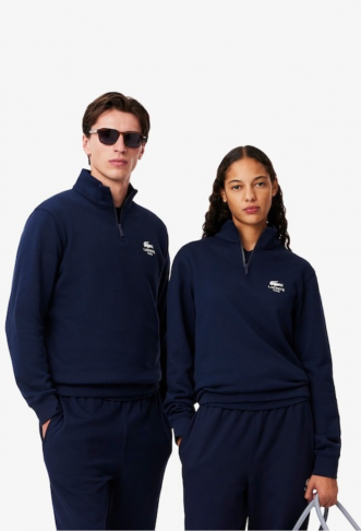 High Neck Zip-Up Print...