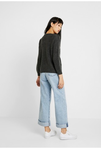 ONLY  BUTTON - Jumper - dark grey melange