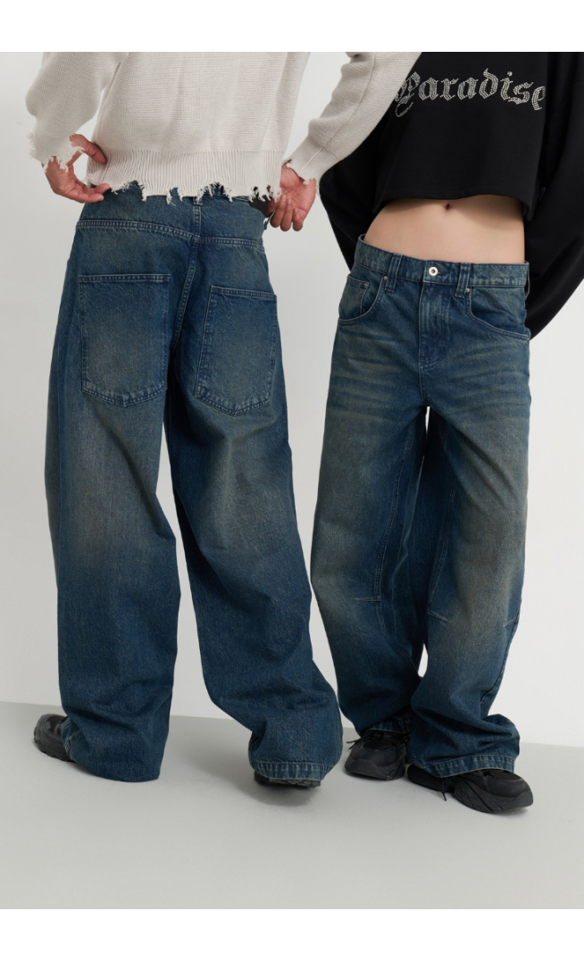 YOURTURN UNISEX - Baggy Jeans - dirty denim