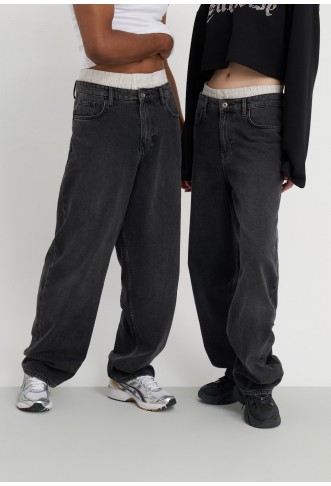 YOURTURN UNISEX - Baggy Jeans - black denim
