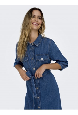 ONLY - Denim dress - medium blue denim