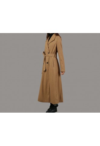 Belted Wool Maxi Coat
