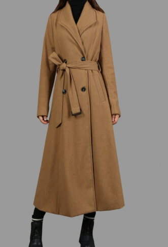 Belted Wool Maxi Coat