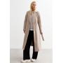 Tall Cream Tailored Unlined Longline Belted Coat