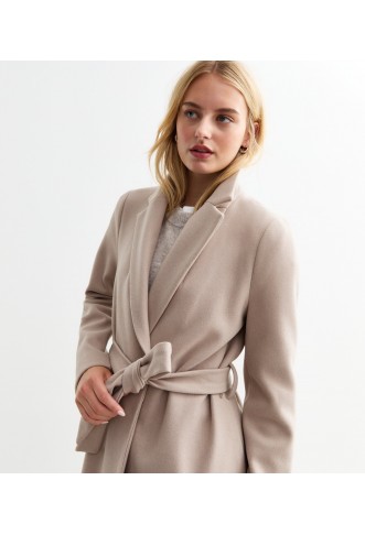 Tall Cream Tailored Unlined Longline Belted Coat