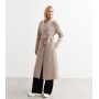Tall Cream Tailored Unlined Longline Belted Coat