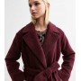 Burgundy Long Belted Unlined Coat