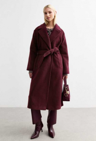 Burgundy Long Belted...