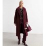Burgundy Long Belted Unlined Coat