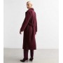 Burgundy Long Belted Unlined Coat