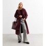 Burgundy Long Belted Unlined Coat