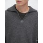 Mock neck knit sweater with zip