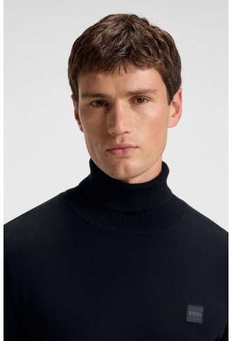 Rollneck sweater in cotton and cashmere