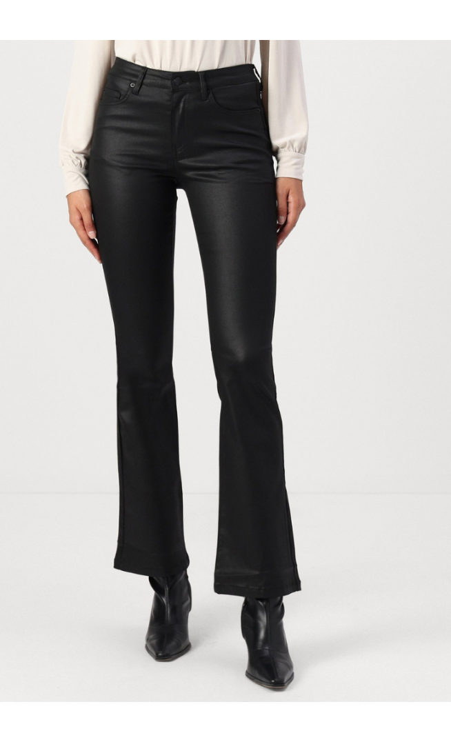 Vero Moda  Flare Leg Coated Trousers, Black