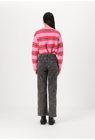 ONLY ONLJUICY WIDE LEG STAR - Wide Leg - washed black