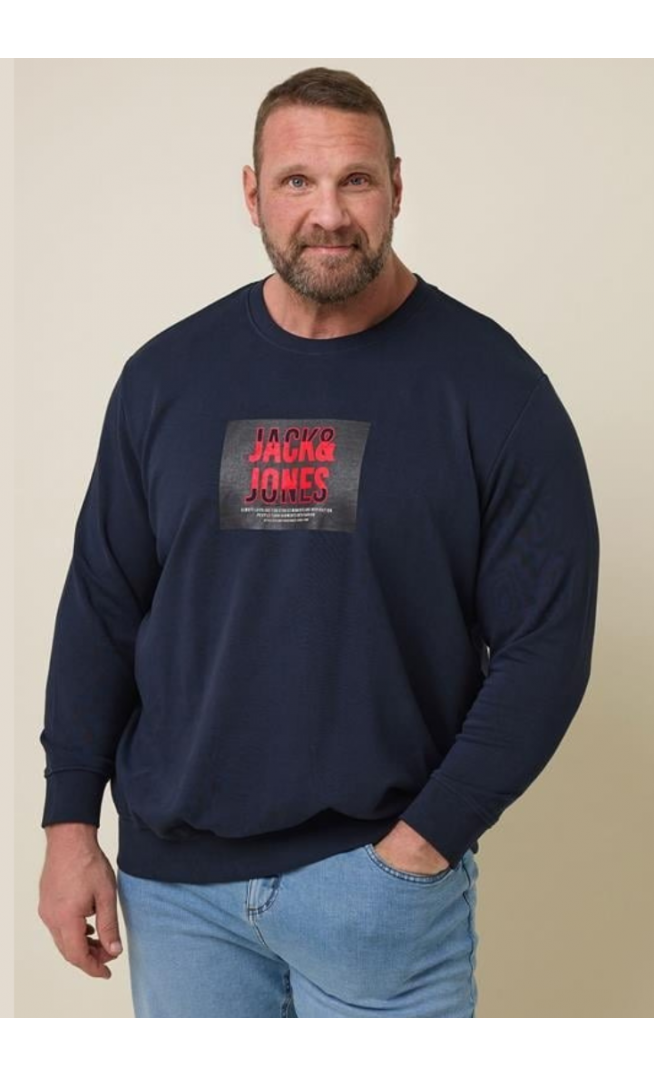 JACK & JONES Big & Tall Navy Blue Hudson Sweatshirt