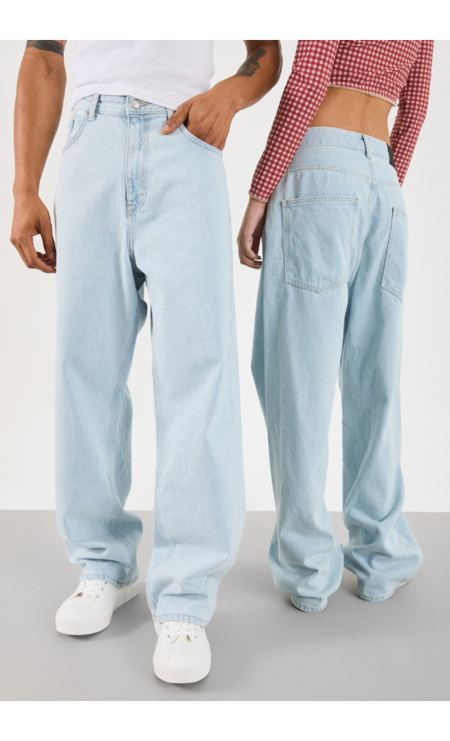 YOURTURN UNISEX - Baggy Jeans - light blue denim