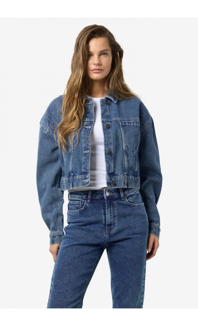 Noisy May CROP JACKET - Denim