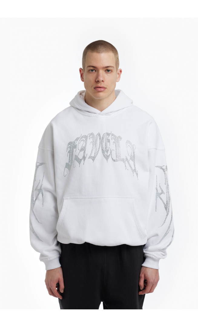 FAVELA RIBCAGE UNISEX - Sweatshirt - rhinestone white