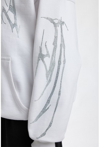 FAVELA RIBCAGE UNISEX - Sweatshirt - rhinestone white
