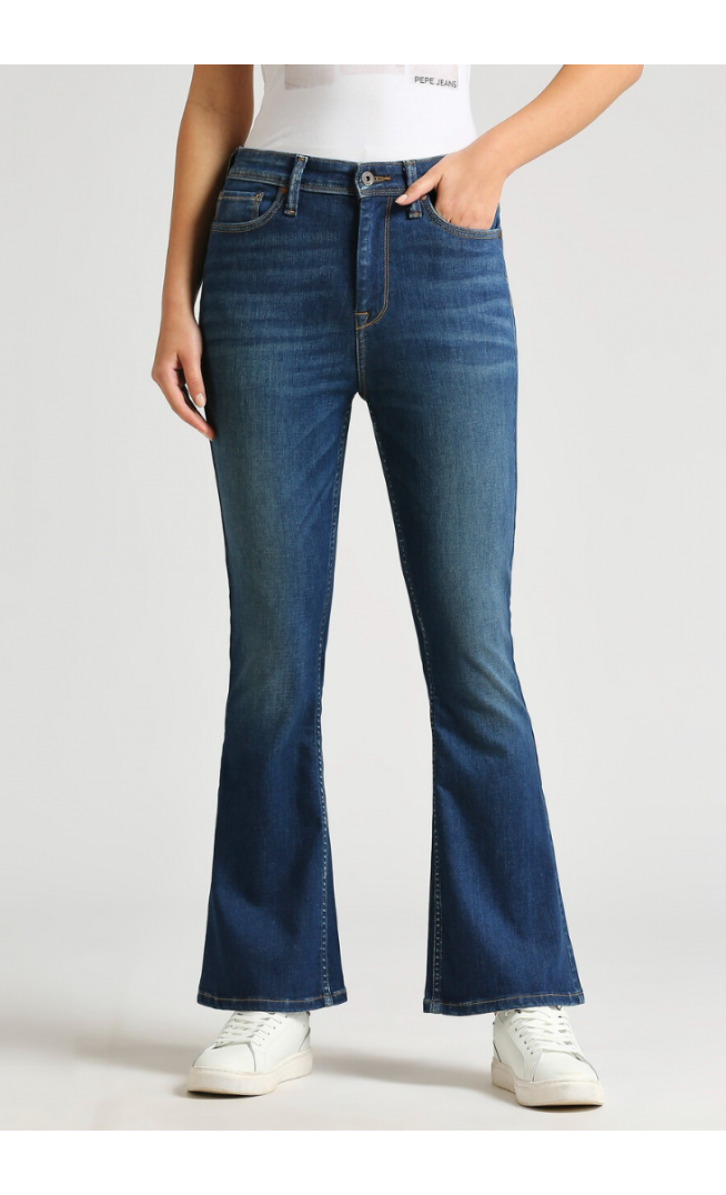Dion Dark Blue High Waist Flare Powerflex Jeans