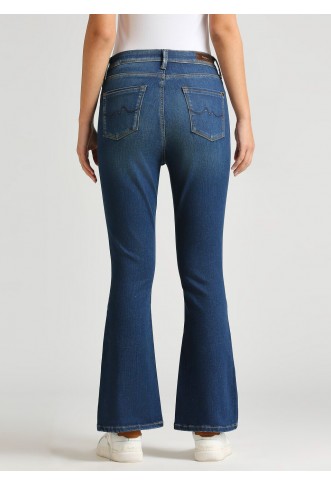 Dion Dark Blue High Waist Flare Powerflex Jeans