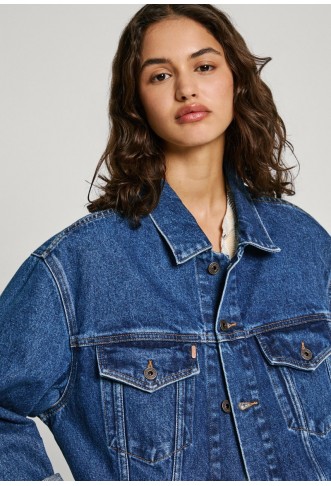 Pepe Jeans BOYFRIEND JACKET - dark-blue denim
