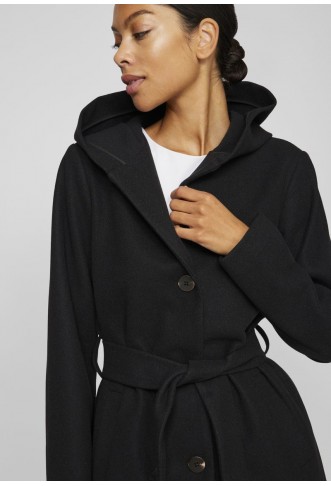 VILA VISELMA BELTED COAT - Classic coat - black
