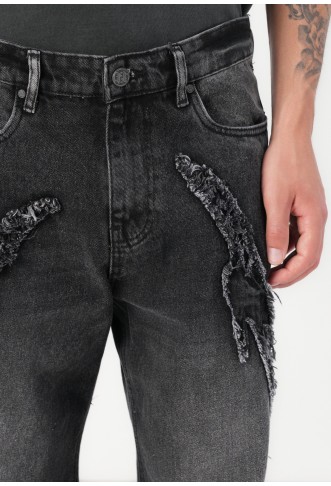 FAVELA FF PATCH DENIM - Relaxed fit jeans - black