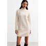 Cream Cable Knit Mini Dress