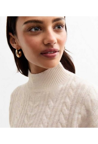 Cream Cable Knit Mini Dress