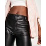 Pull&Bear straight leg faux leather trousers