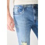 Pier One Slim fit jeans - destroyed denim