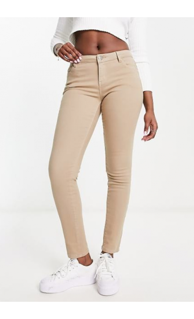Morgan low waist skinny jean in camel